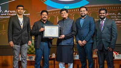 Union minister Piyush Goyal during the National Startup Awards in Delhi on Tuesday. (PTI) Union minister Piyush Goyal during the National Startup Awards in Delhi on Tuesday. (PTI)