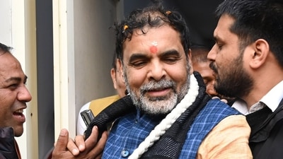 =Sanjay Singh after winning the WFI president Elections, in New Delhi (Hindustan Times) =Sanjay Singh after winning the WFI president Elections, in New Delhi (Hindustan Times)