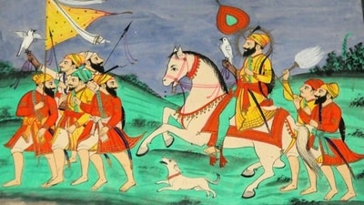 Guru Gobind Singh became a guru at the age of nine, following the martyrdom of his father, Guru Tegh Bahadur, at the hands of the Mughal emperor Aurangzeb in 1675. He declared himself as the new guru of the Sikhs on Baisakhi in 1676. (File Photo) Guru Gobind Singh became a guru at the age of nine, following the martyrdom of his father, Guru Tegh Bahadur, at the hands of the Mughal emperor Aurangzeb in 1675. He declared himself as the new guru of the Sikhs on Baisakhi in 1676. (File Photo)
