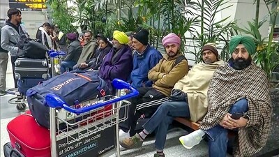 Passengers await at the Indira Gandhi International Airport on a cold winter morning, in New Delhi on Tuesday. Several flights get delayed and a few get canceled due to fog in several parts of the country. (ANI) Passengers await at the Indira Gandhi International Airport on a cold winter morning, in New Delhi on Tuesday. Several flights get delayed and a few get canceled due to fog in several parts of the country. (ANI)