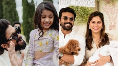 A fan shared a video featuring Allu Arjun's daughter Allu Arha and Ram Charan's baby Klin Kaara. A fan shared a video featuring Allu Arjun's daughter Allu Arha and Ram Charan's baby Klin Kaara.