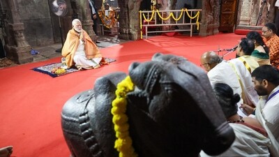 The Prime Minister was also seen listening to hymns at the Veerbhadra temple in Lepakshi. Prior to visiting the Veerbhadra temple, PM Modi also visited Shree Kala Ram temple in Maharashtra's Nashik a few days back. The Kalaram temple is the place where Lord Ram is believed to have lived during his exile. (X/Narendra Modi) The Prime Minister was also seen listening to hymns at the Veerbhadra temple in Lepakshi. Prior to visiting the Veerbhadra temple, PM Modi also visited Shree Kala Ram temple in Maharashtra's Nashik a few days back. The Kalaram temple is the place where Lord Ram is believed to have lived during his exile. (X/Narendra Modi)