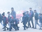 Noida: School timings for classes nursery to 8th grade changed from January 18 owing to cold weather conditions. (Vipin Kumar/HT Photo) Noida: School timings for classes nursery to 8th grade changed from January 18 owing to cold weather conditions. (Vipin Kumar/HT Photo)