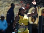 USA's Coco Gauff celebrates after victory against USA's Caroline Dolehide in their women's singles match on day four of the Australian Open