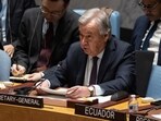 Israel-Hamas War: UN secretary-general Antonio Guterres speaks during a United Nations Security Council meeting on Gaza.