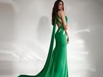 Janhvi Kapoor in a green cut-out gown(Photo: Instagram)