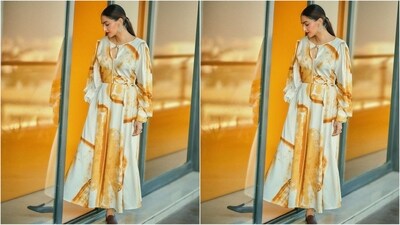 If you loved Sonam's outfit and are wondering how much it costs, don't worry, we've got you covered. Her gorgeous dress is from the shelves of clothing brand Bhaane and comes with a price tag of <span class='webrupee'>₹</span>18,000. (Instagram/@sonamkapoor) If you loved Sonam's outfit and are wondering how much it costs, don't worry, we've got you covered. Her gorgeous dress is from the shelves of clothing brand Bhaane and comes with a price tag of <span class='webrupee'>₹</span>18,000. (Instagram/@sonamkapoor)