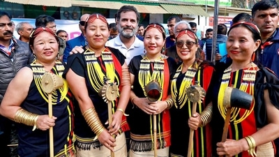 Earlier on Tuesday, Rahul Gandhi made an impromptu visit to Indira Gandhi Sports Stadium in Kohima during the Bharat Jodo Nyay Yatra. (ANI) Earlier on Tuesday, Rahul Gandhi made an impromptu visit to Indira Gandhi Sports Stadium in Kohima during the Bharat Jodo Nyay Yatra. (ANI)