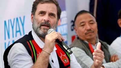 On the state of industries in Nagaland, Rahul Gandhi said, "Only two people are running the country. Not a single one of the 500 big companies in the country belongs to the people of Nagaland." (ANI) On the state of industries in Nagaland, Rahul Gandhi said, "Only two people are running the country. Not a single one of the 500 big companies in the country belongs to the people of Nagaland." (ANI)