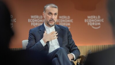 Iran's foreign minister Hossein Amir-Abdollahian gestures during a discussion at the Annual Meeting of World Economic Forum in Davos. (AP) Iran's foreign minister Hossein Amir-Abdollahian gestures during a discussion at the Annual Meeting of World Economic Forum in Davos. (AP)