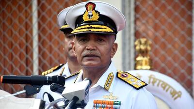 Admiral R Hari Kumar, Chief of Naval Staff, at INS Shivaji, Lonavla, on Wednesday. (HT PHOTO) Admiral R Hari Kumar, Chief of Naval Staff, at INS Shivaji, Lonavla, on Wednesday. (HT PHOTO)