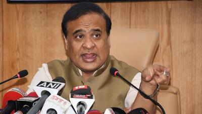 Assam chief minister Himanta Biswa Sarma at a press conference in Guwahati on Tuesday. (ANI Photo) Assam chief minister Himanta Biswa Sarma at a press conference in Guwahati on Tuesday. (ANI Photo)