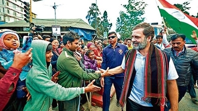 Congress's 'Bharat Jodo Nyay Yatra,' led by party leader Rahul Gandhi, entered Nagaland on Tuesday, drawing a huge crowd as the yatra resumed for its fourth day in the state. (ANI) Congress's 'Bharat Jodo Nyay Yatra,' led by party leader Rahul Gandhi, entered Nagaland on Tuesday, drawing a huge crowd as the yatra resumed for its fourth day in the state. (ANI)