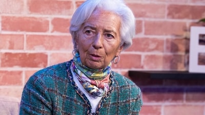 Christine Lagarde, president of the European Central Bank (ECB), during an interview at Bloomberg House on day two of the World Economic Forum (WEF) in Davos, Switzerland, on Wednesday, Jan. 17, 2024. The annual Davos gathering of political leaders, top executives and celebrities runs from January 15 to 19. Photographer: Chris Ratcliffe/Bloomberg (Bloomberg) Christine Lagarde, president of the European Central Bank (ECB), during an interview at Bloomberg House on day two of the World Economic Forum (WEF) in Davos, Switzerland, on Wednesday, Jan. 17, 2024. The annual Davos gathering of political leaders, top executives and celebrities runs from January 15 to 19. Photographer: Chris Ratcliffe/Bloomberg (Bloomberg)
