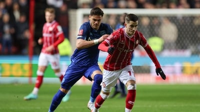 West Ham United's Greek defender Konstantinos Mavropanos (L) fights for the ball with Bristol City's Albanian midfielder Anis Mehmeti (AFP) West Ham United's Greek defender Konstantinos Mavropanos (L) fights for the ball with Bristol City's Albanian midfielder Anis Mehmeti (AFP)