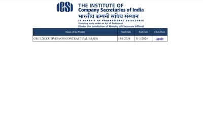 ICSI recruitment drive to fill 30 vacancies for CRC Executives ICSI recruitment drive to fill 30 vacancies for CRC Executives