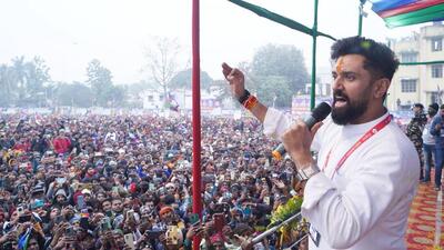 Lok Janshakti Party (Ramvilas) president Chirag Paswan addresses his party’s first Sankalp Mahasabha in Hajipur on Tuesday. (HT Photo) Lok Janshakti Party (Ramvilas) president Chirag Paswan addresses his party’s first Sankalp Mahasabha in Hajipur on Tuesday. (HT Photo)