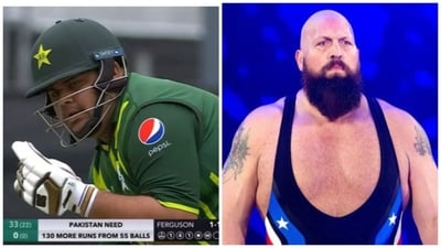 Azam's stay at the crease was cut short by Henry (Amazon Prime-WWE-X) Azam's stay at the crease was cut short by Henry (Amazon Prime-WWE-X)