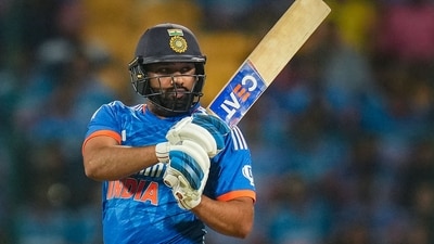 India captain Rohit Sharma in full flow (PTI) India captain Rohit Sharma in full flow (PTI)