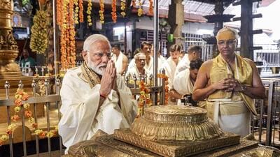 Prime Minister Narendra Modi at Guruvayur Temple. (PTI)