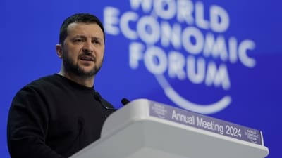 Ukrainian President Volodymyr Zelenskyy speaks at the Annual Meeting of World Economic Forum in Davos, (AP) Ukrainian President Volodymyr Zelenskyy speaks at the Annual Meeting of World Economic Forum in Davos, (AP)