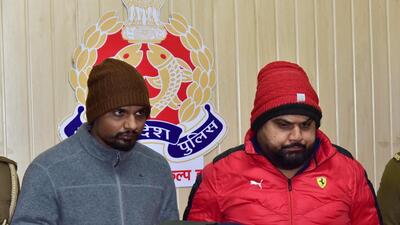 The two suspects in police custody on Wednesday. (Sakib Ali/HT Photo) The two suspects in police custody on Wednesday. (Sakib Ali/HT Photo)