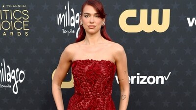 Dua Lipa at the 29th Annual Critics Choice Awards on January 14, 2024. (Getty Images via AFP) Dua Lipa at the 29th Annual Critics Choice Awards on January 14, 2024. (Getty Images via AFP)