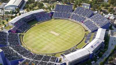 The render image for the stadium in New York, which hosts India vs Pakistan match at T20 WC 2024 (ICC) The render image for the stadium in New York, which hosts India vs Pakistan match at T20 WC 2024 (ICC)