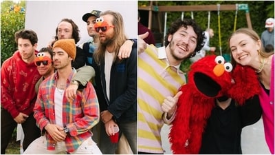 Nick also posted pictures of his brothers and friends in the post. The first click shows Joe Jonas and Nick posing with their gang. Another features Nick's youngest sibling, Franklin Jonas, posing with Elmo. He also posted a comment saying, "Taipyo and Anna love us some MM." (Instagram) Nick also posted pictures of his brothers and friends in the post. The first click shows Joe Jonas and Nick posing with their gang. Another features Nick's youngest sibling, Franklin Jonas, posing with Elmo. He also posted a comment saying, "Taipyo and Anna love us some MM." (Instagram)