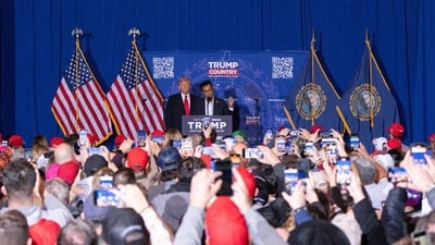 The story so far: In the Iowa caucuses, Trump won 20 out of the 40 delegates from Iowa with 56,250 votes -- a whopping difference of around 32,840 votes.Florida Governor Ron DeSantis came a distant second with eight delegates and former UN Ambassador Nikki Haley finished not much behind with seven delegates. (AP) The story so far: In the Iowa caucuses, Trump won 20 out of the 40 delegates from Iowa with 56,250 votes -- a whopping difference of around 32,840 votes.Florida Governor Ron DeSantis came a distant second with eight delegates and former UN Ambassador Nikki Haley finished not much behind with seven delegates. (AP)