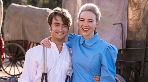 Daniel Radcliffe and Erin Darke from the sets of Miracle Workers. Daniel Radcliffe and Erin Darke from the sets of Miracle Workers.