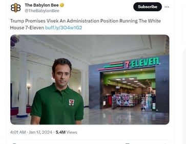 ScreenGrab of The Babylon Bee article ScreenGrab of The Babylon Bee article