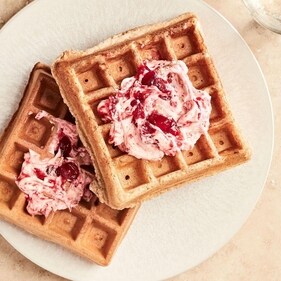 Waffles topped with strawberry butter (Instagram) Waffles topped with strawberry butter (Instagram)