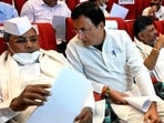 Karnataka Chief Minister Siddaramaiah and Congress General Secretary Randeep Surjewala in Bengaluru. (ANI Photo)