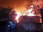 A call was received at 8 pm from ZP block, Pitampura about the blaze and eight fire tenders were pressed into service. (File)