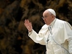 Pope Francis holds a weekly general audience at the Vatican, January 17, 2024.  Vatican Media/­Handout via REUTERS 