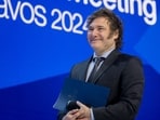 Argentina's President Javier Milei arrives to deliver a speech at the World Economic Forum (WEF) meeting in Davos on January 17, 2024. 