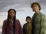 Leah Sava Jeffries, Aryan Simhadri, and Walker Scobell in Percy Jackson and the Olympians Leah Sava Jeffries, Aryan Simhadri, and Walker Scobell in Percy Jackson and the Olympians