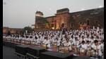 1500 tabla players who performed together at the Tansen Samaroh’s ‘Taal Darbaar’ set a Guinness World Record. (Sandeep Harode)