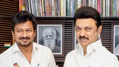 Udhayanidhi Stalin (L) with Tamil Nadu chief minister ML Stalin. (File photo) Udhayanidhi Stalin (L) with Tamil Nadu chief minister ML Stalin. (File photo)