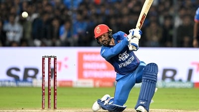Afghanistan's Gulbadin Naib plays a shot during the 3rd T20I against India, at M.Chinnaswamy Stadium in Bengaluru (Afghanistan Cricket Board-X) Afghanistan's Gulbadin Naib plays a shot during the 3rd T20I against India, at M.Chinnaswamy Stadium in Bengaluru (Afghanistan Cricket Board-X)