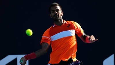 Sumit Nagal won the first set but went down in the Australian Open Round 2 match (AP) Sumit Nagal won the first set but went down in the Australian Open Round 2 match (AP)