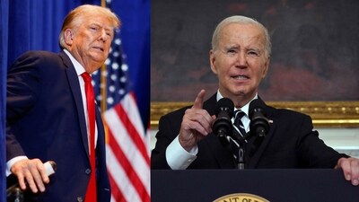 Former president Donald Trump and incumbent President Joe Biden (AFP)