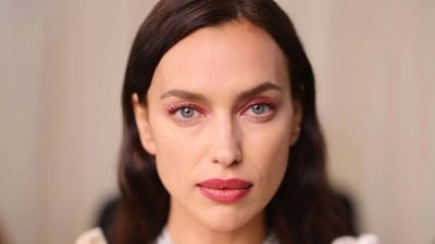 Irina Shayk opts for a red smoky eye look with a pearly white gown (Photo: Instagram) Irina Shayk opts for a red smoky eye look with a pearly white gown (Photo: Instagram)