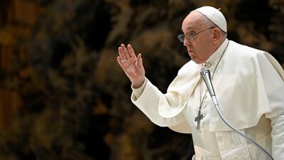 Pope Francis holds a weekly general audience at the Vatican, January 17, 2024.  Vatican Media/­Handout via REUTERS (via REUTERS)