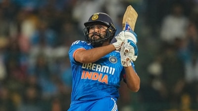 Rohit Sharma was in full flow in Bengaluru racing to a record 5th T20I century (PTI) Rohit Sharma was in full flow in Bengaluru racing to a record 5th T20I century (PTI)