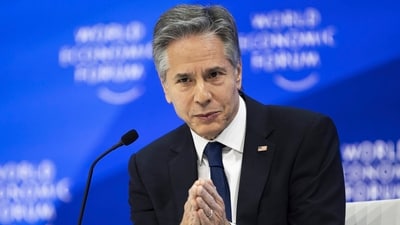 U.S. Secretary of State Antony Blinken speaks during the plenary session at the Congress Hall during the 54th annual meeting of the World Economic Forum, WEF, in Davos, Switzerland, Wednesday, Jan. 17, 2024. (AP) U.S. Secretary of State Antony Blinken speaks during the plenary session at the Congress Hall during the 54th annual meeting of the World Economic Forum, WEF, in Davos, Switzerland, Wednesday, Jan. 17, 2024. (AP)