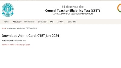 CTET January 2024 exam: Admit card released, download now from ctet.nic.in CTET January 2024 exam: Admit card released, download now from ctet.nic.in