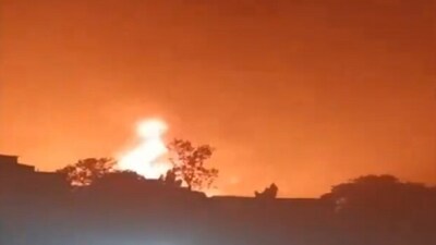 Fire at a chemical factory in Badlapur MIDC. (ANI)