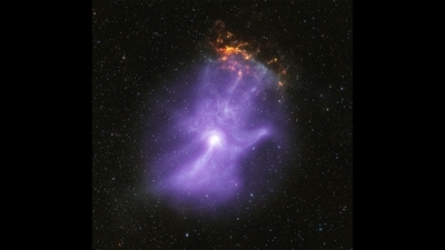 The picture of the cosmic hand released by NASA. (NASA.) The picture of the cosmic hand released by NASA. (NASA.)